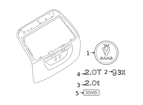 Exterior Trim - Lift Gate for 2010 Saab 9-3X #0