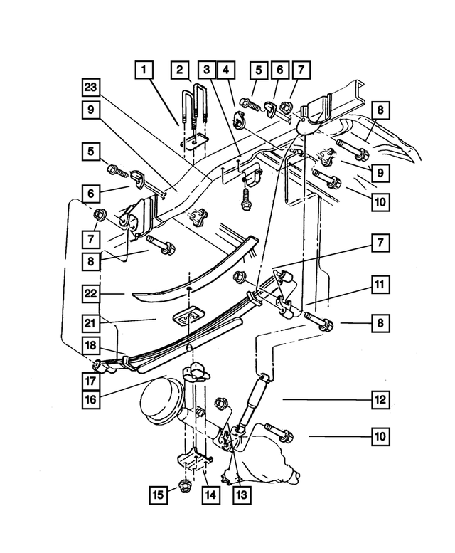 52113025AA - Rear Suspension: Spring Clip for Mopar Image