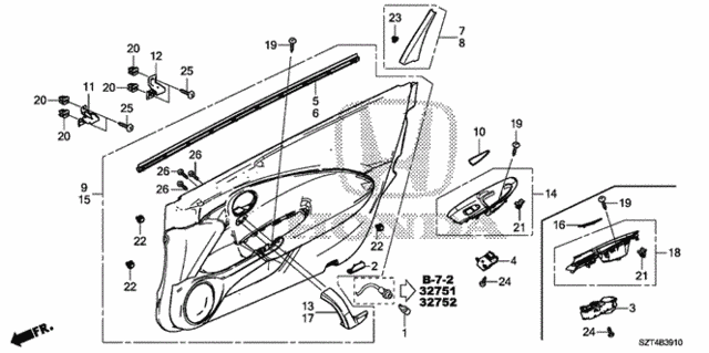 Front Door Lining for 2012 Honda CR-Z #0