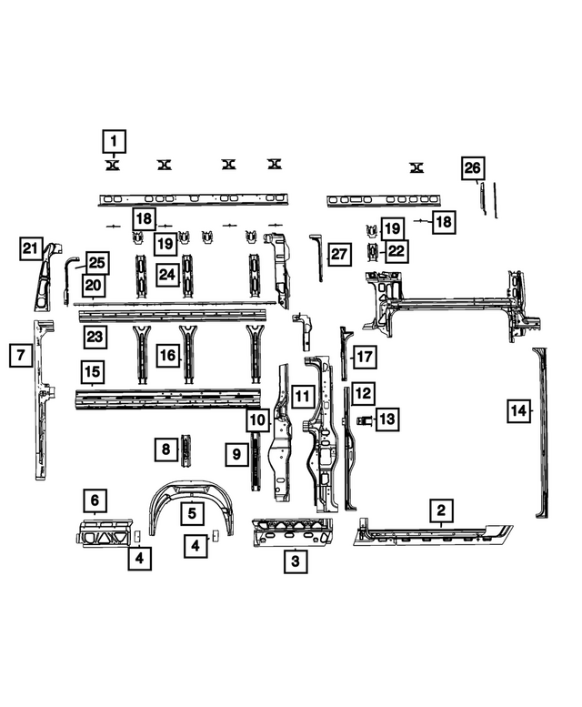 68134182AA - : D Pillar Upper Reinforcement for Mopar Image