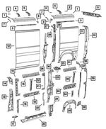 68118827AA - Body Sheet Metal Except Doors: Roof Rail Reinforcement for Mopar Image