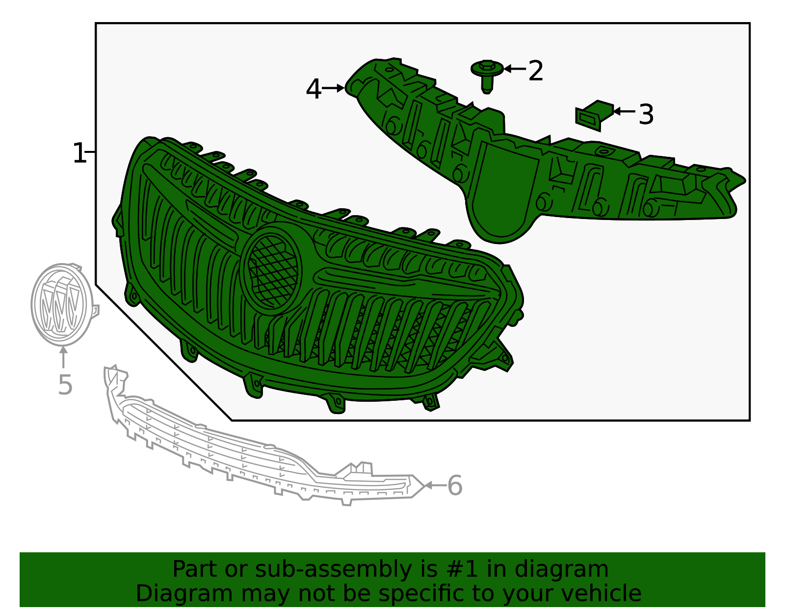 thumbnail image 2 of Grille Grill Reinforcement For 2017-2022 Buick Encore - 42698092 GM1207112 By Evan-Fischer 2 of 6