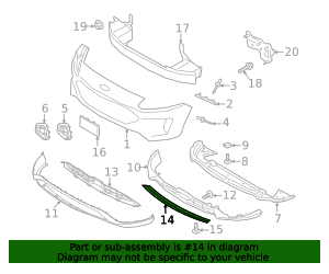 Genuine OEM Ford Part - Bumper Trim PJ6Z-8419-A | Genuine OEM Ford ...