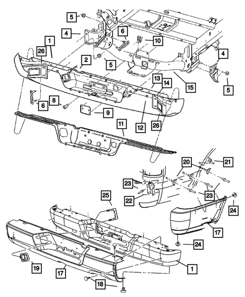 Rear Bumper and Fascia for 2004 Dodge Ram 2500 #0