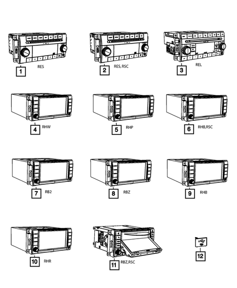 Radio, Antenna, Speakers, DVD and Video systems for 2011 Chrysler Town & Country #1