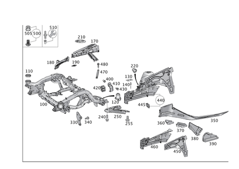 Wheel Well, Front Axle Carrier for 2017 Mercedes-Benz GLS350d #0