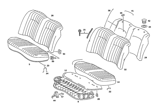 2019200530 - Rear Seat Bench: Backrest for Mercedes-Benz: 190D, 190E Image image