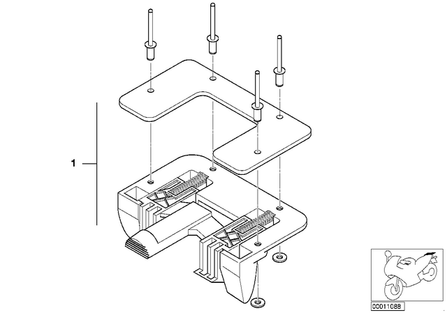 46542317074 - Frame and Mounting Parts: Topcase Locking Mechanism -  for BMW-Motorrad Image