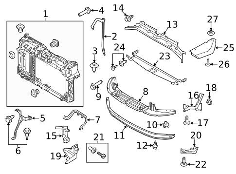 Radiator Support for 2015 Ford Fiesta #0