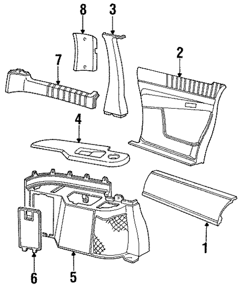 Quarter Panel Trim for 1991 Pontiac Trans Sport #0