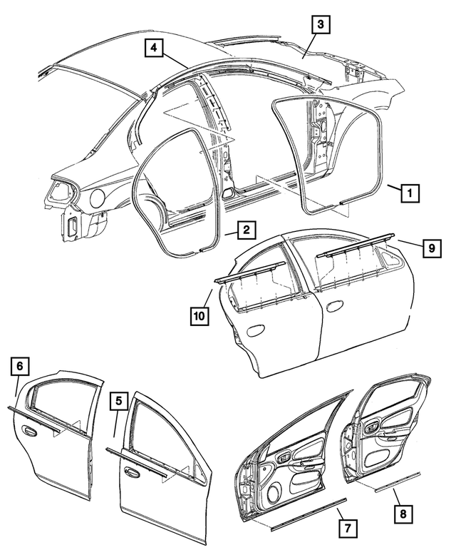 5008719AA - : Sill Rear Secondary Weatherstrip for Mopar Image