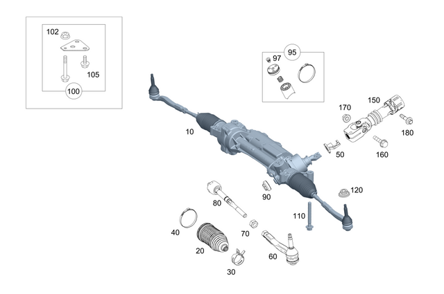 2134605902 - Steering: Steering Gear for Mercedes-Benz: C43 AMG, C450 AMG, CLS53 AMG, E53 AMG, E63 AMG S Image image