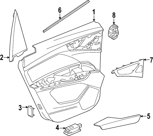 89A867308FT29 - Body: Door Trim Panel for Audi Image