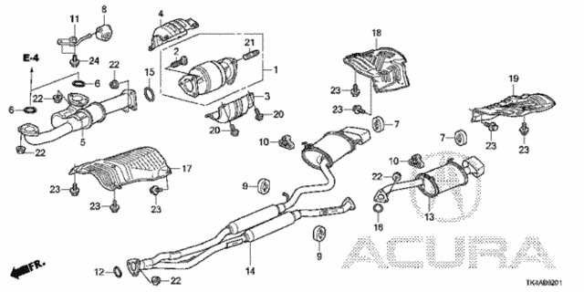 Exhaust Pipe (4WD) for 2014 Acura TL #0