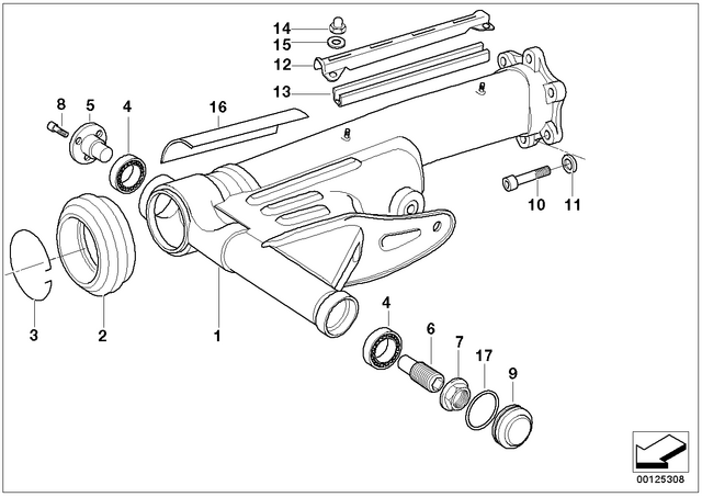 33171454552 - Rear Axle, Rear-Wheel Drive, Suspension: Rubber Boot -  for BMW-Motorrad Image