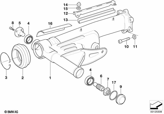 33171454552 - Rear Axle, Rear-Wheel Drive, Suspension: Rubber Boot -  for BMW-Motorrad Image