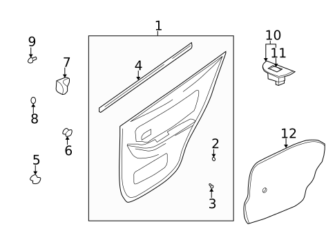 Interior Trim - Rear Door for 2006 Hyundai Elantra #0