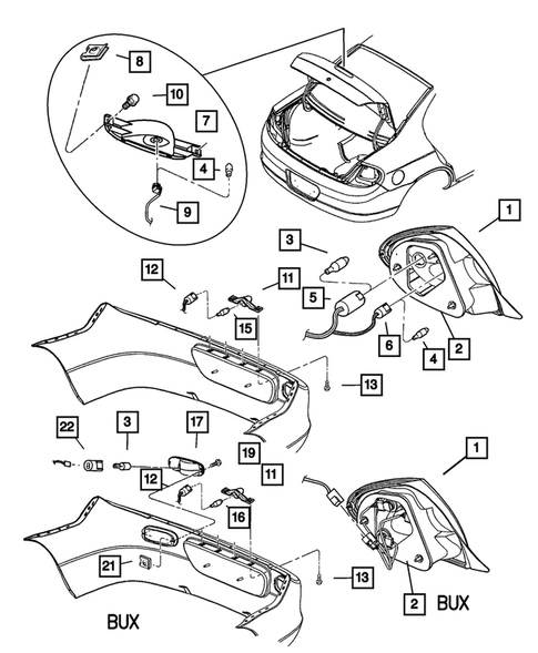Lamps - Front, Rear and Courtesy for 2002 Dodge Neon #1