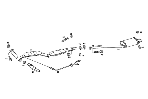 Exhaust System Used on Eight-Cylinder Gasoline Vehicles for 1988 Mercedes-Benz 560SL #0