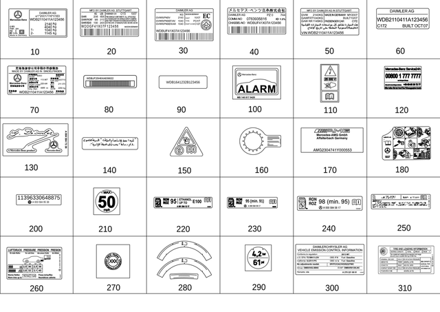 1765840400 - : Info Label, Tire Pressure for Mercedes-Benz Image