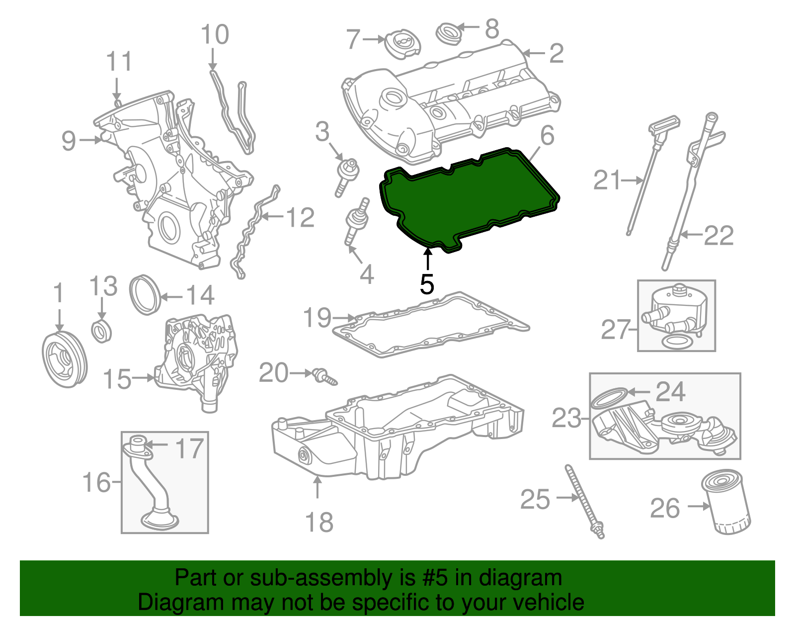 2000-2002 Jaguar S-Type Valve Cover Gasket XR85374 | OEM