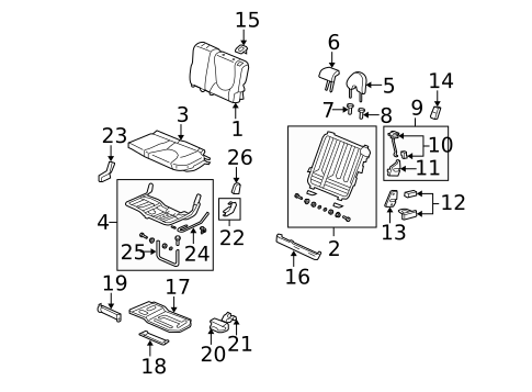 Rear Seat Components for 2007 Honda Fit #0