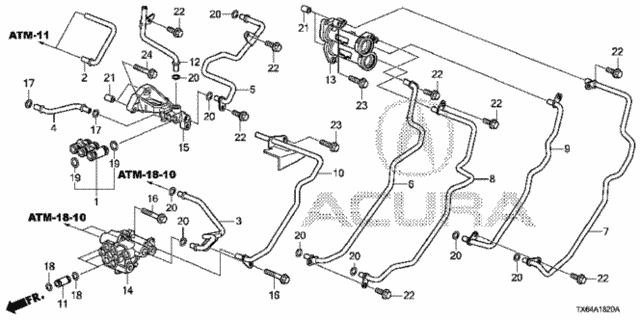 AT Oil Pipes (DCT) for 2016 Acura ILX #0