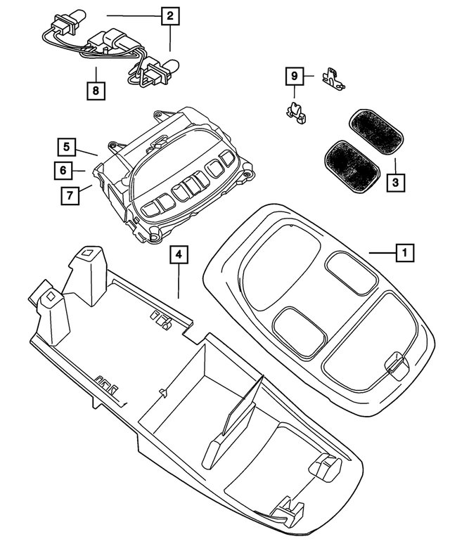 5102972AB - Interior Trim: Overhead Console Bracket for Mopar Image image