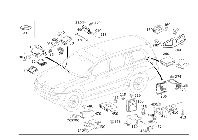 1645451247 - Special Equipment: Holder for Mercedes-Benz: GL320, GL550 Image image