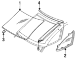20287801 - Body: Glass Support for Buick: Century | Chevrolet: Astro, Lumina APV, S10, S10 Blazer | GMC: Jimmy, Jimmy S15, Safari, Sonoma, Syclone, Typhoon | Oldsmobile: Bravada, Cutlass Ciera, Cutlass Cruiser | Pontiac: Trans Sport Image