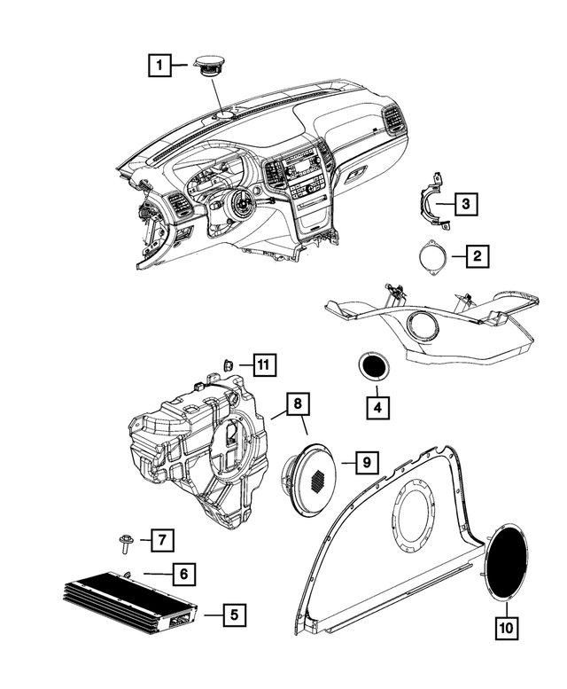 68057676AA - Electrical: Speaker Bracket, Right for Mopar Image