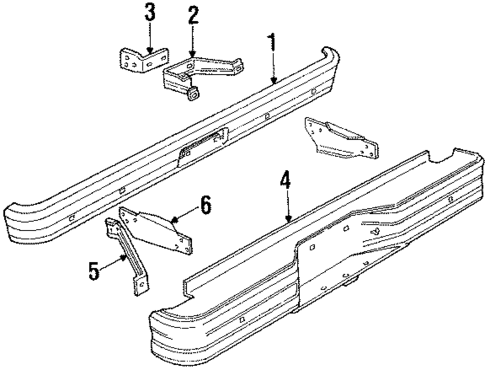 Bumper & Components - Rear for 1993 Dodge W150 #0
