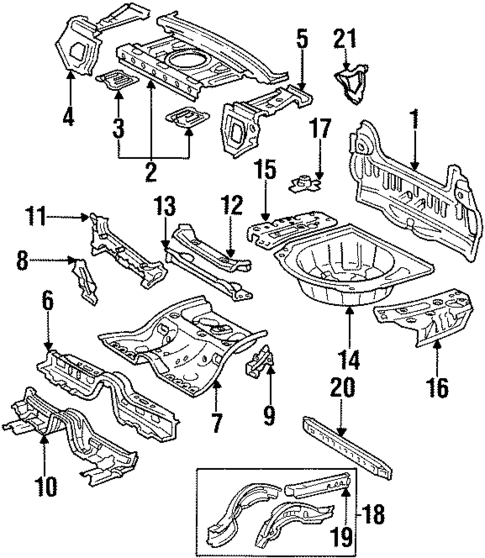 Rear Floor & Rails for 1993 Lexus GS300 #0