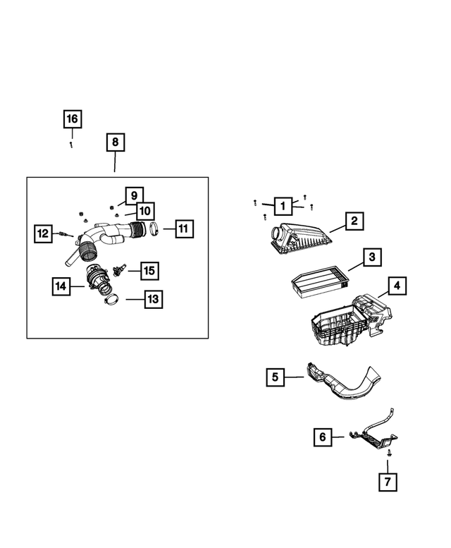 68409874AB - Fuel and Accelerator Pedal: Air Cleaner Hose for Mopar Image image