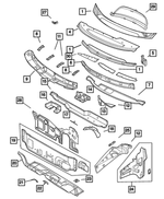 4717553AB - Body Sheet Metal Except Doors: Cowl Top Panel for Mopar Image