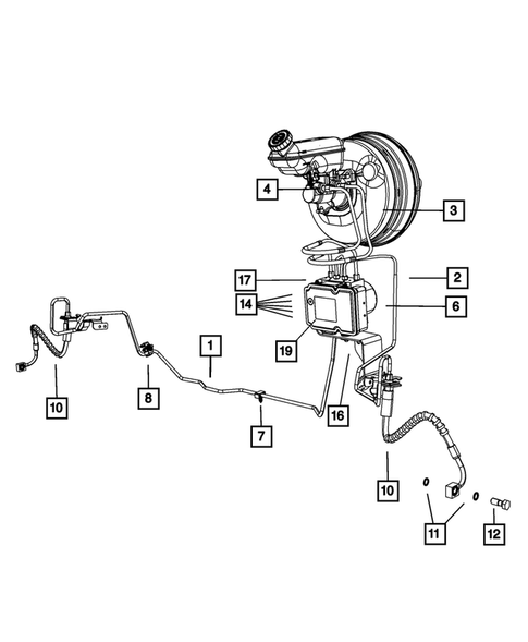Hydraulic Control Unit, Brake Tubes and Hoses for 2010 Chrysler Town & Country #0