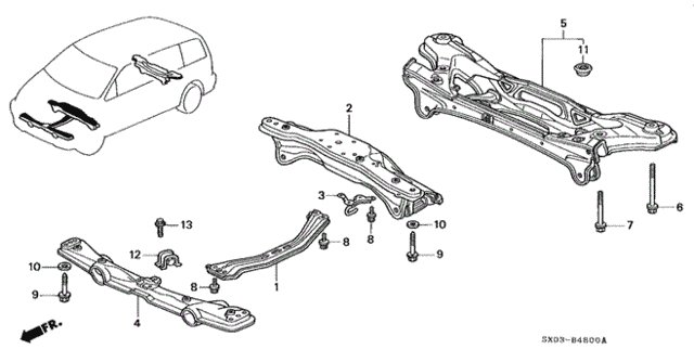 Rear Beam - Cross Beam for 1998 Honda Odyssey #0