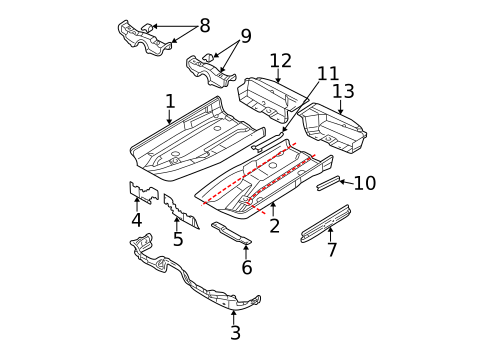 Floor & Rails for 2004 Volkswagen Passat #1