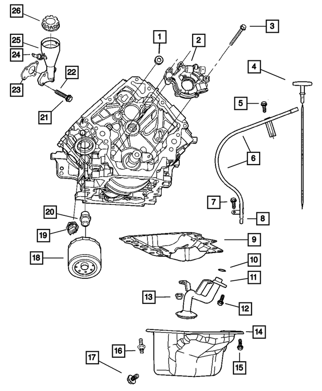 6100932 - Engine 3.7L Six Cylinder: Hex Flange Head Bolt, Mounting for Mopar Image