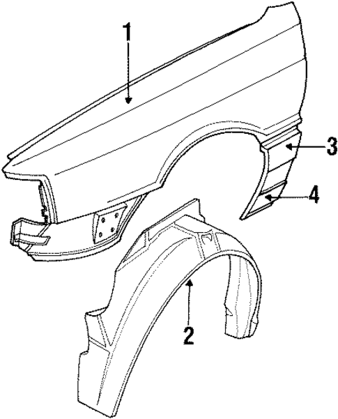 Exterior Trim - Fender for 1990 Audi 80 Quattro #0