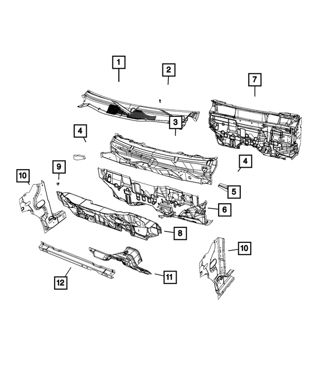 5160046AB - Body Sheet Metal Except Doors: Hood Hinge To Body Side Seal for Mopar Image