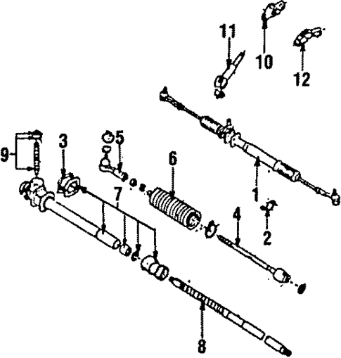 Steering Column & Wheel for 1988 Subaru RX #0
