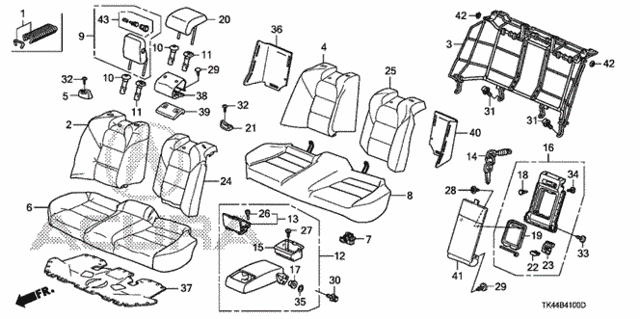Rear Seat for 2011 Acura TL #0