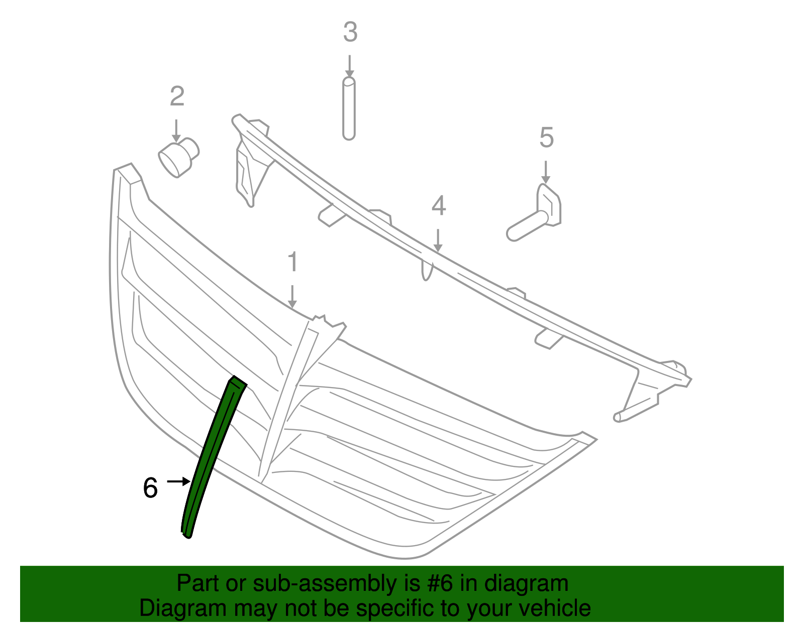 09-11 Hyundai Genesis Rear Center Bumper Outer Molding Trim 86688-3M000 OEM