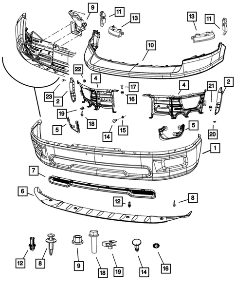 Front Bumper and Fascia for 2010 Dodge Ram 1500 #0