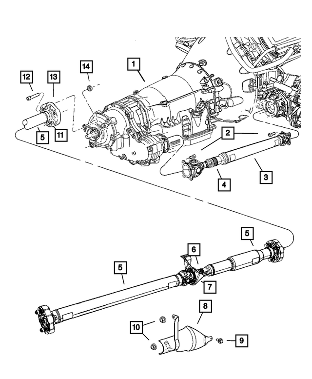 4593546AD - Transfer Case Model MS140: Drive Shaft for Mopar Image
