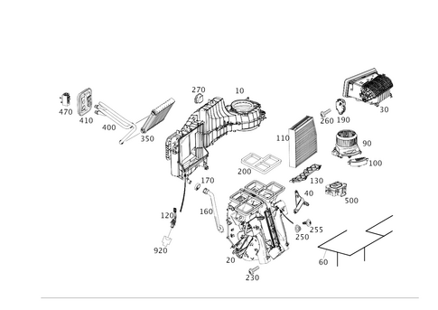 Heater and Evaporator Housing with Blower and Wiring Harness for 2015 Mercedes-Benz B Electric Drive #0