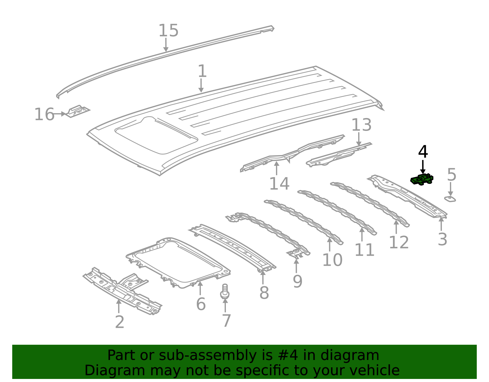 2011-2020 Toyota Sienna Roof Header Panel Bracket 63405-08010 | OEM ...