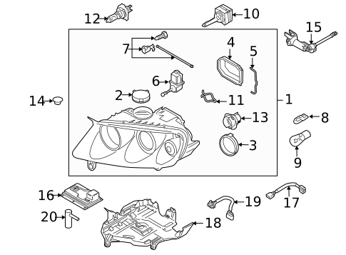 Headlamp Components for 2007 Volkswagen Touareg #1