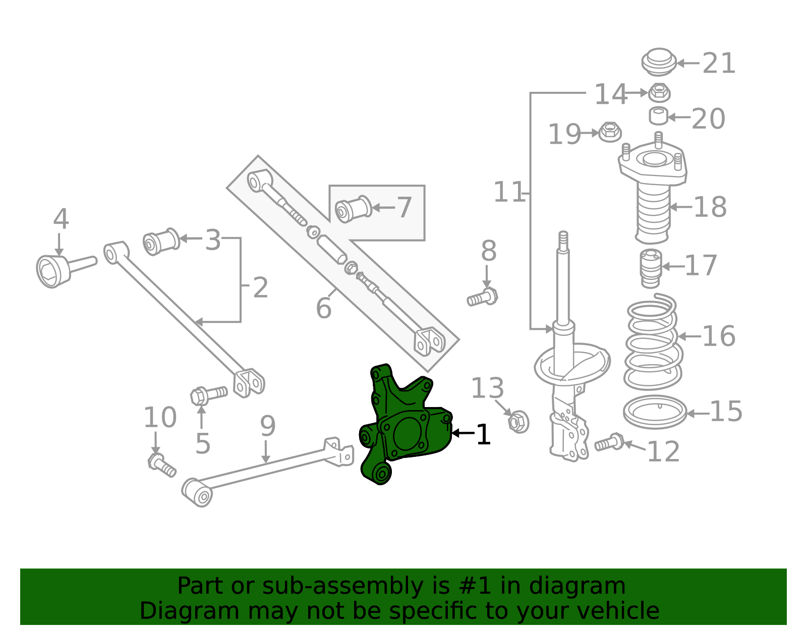 Detroit Axle Rear Driver Side Steering Knuckle For 2008-2013 Toyota Highlander & Venza AWD